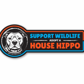 Support Wildlife - Adopt a House Hippo Pit Bull Bumper Sticker